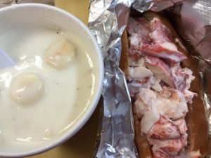 Clam Chowder and Lobster Roll at James Hook