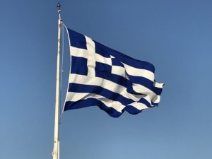 Greek Flag, Acropolis, Athens, Greece